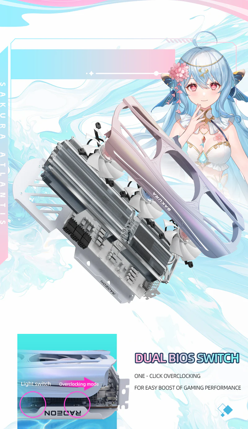 (Open Box Only US)Yeston Sakura Atlantis Radeon RX 9070 XT 16G GDDR6 256bit 4nm video cards Desktop Computer PC Graphics Card - Image 11