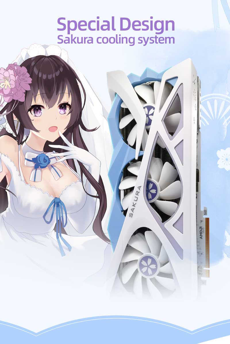 (Promotion)Yeston Sakura Radeon RX 6800 XT 16GB D6 GDDR6（No HDMI interface） 256bit 7nm video cards Desktop computer PC Video Graphics Card（Only supports single DP interface output） - Image 6