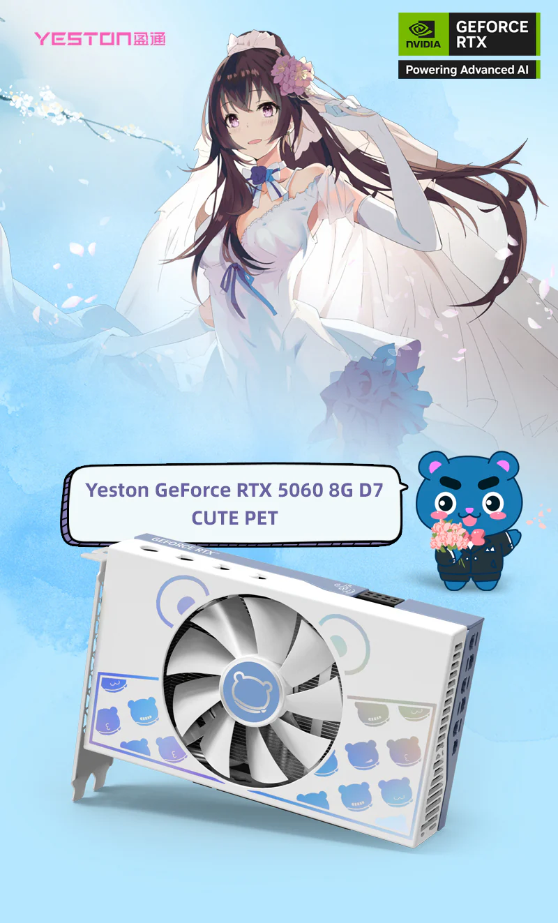 （Promotion)Yeston Cute Pet Nvidia GeForce RTX 5060 8G 128bit GDDR7 Gaming GPU Graphics Card - Image 4