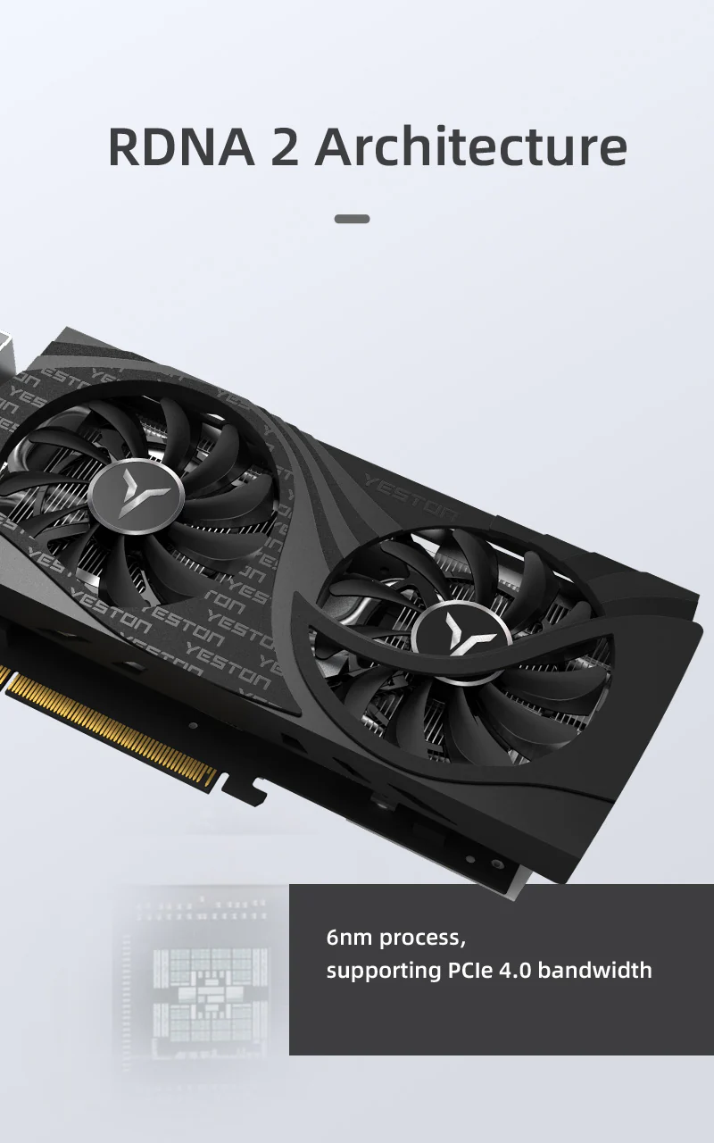 Yeston GAEA Radeon RX 6500 XT 4GB D6 GDDR6 6nm video cards Desktop computer PC Video Graphics Card - Image 5