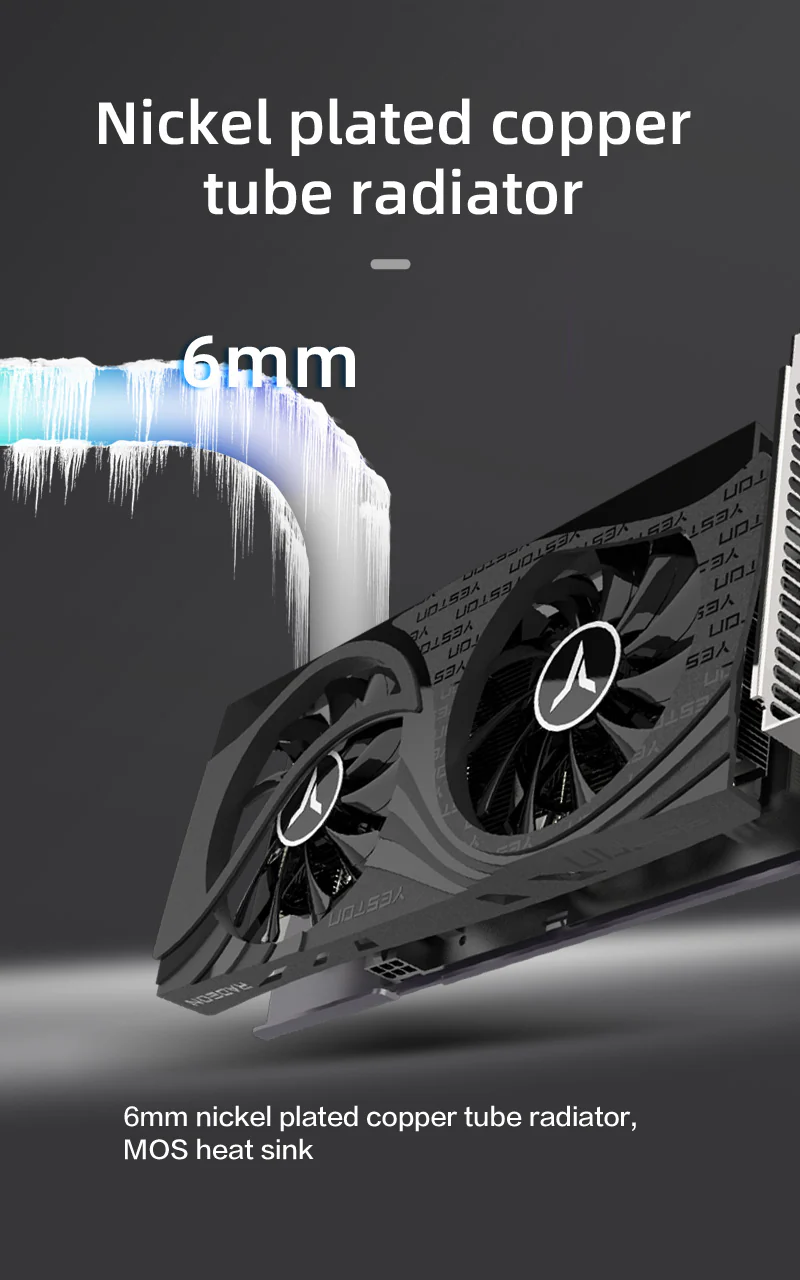 Yeston GAEA Radeon RX 6500 XT 4GB D6 GDDR6 6nm video cards Desktop computer PC Video Graphics Card - Image 7