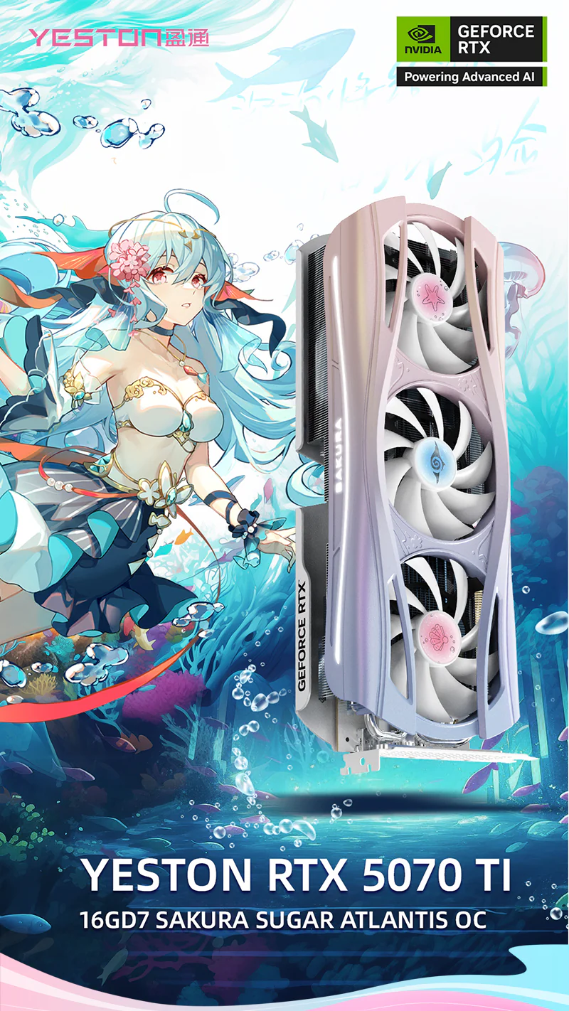 (Promotion)Yeston Sakura Atlantis Nvidia GeForce RTX 5070 Ti Graphics Card GDDR7 16G 256bit Gaming GPU - Image 4